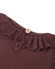 Load image into Gallery viewer, Burgundy Ruffle Collar Bodysuit
