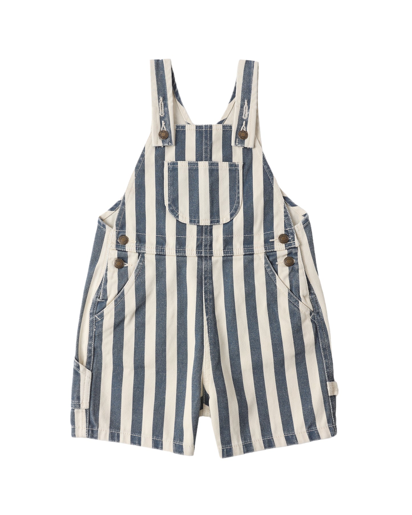 Navy Stripe Denim Shortall