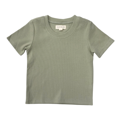 Olive Ribbed Tee