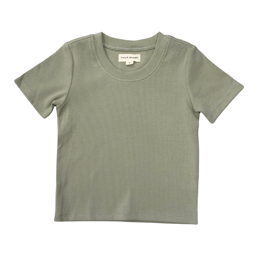 Olive Ribbed Tee