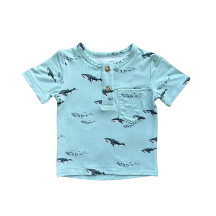 Oceanic Whales Henley Shirt