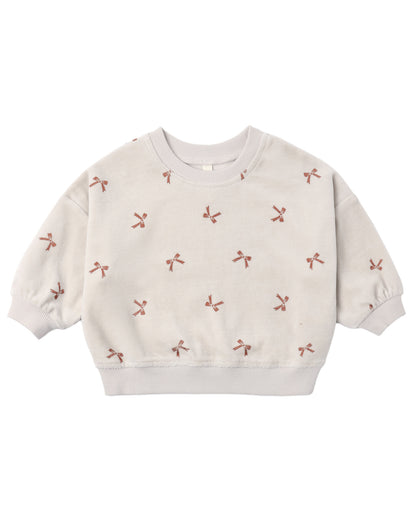 Red Bows Velour Sweatshirt