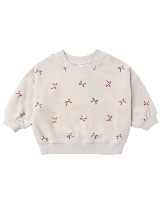 Red Bows Velour Sweatshirt