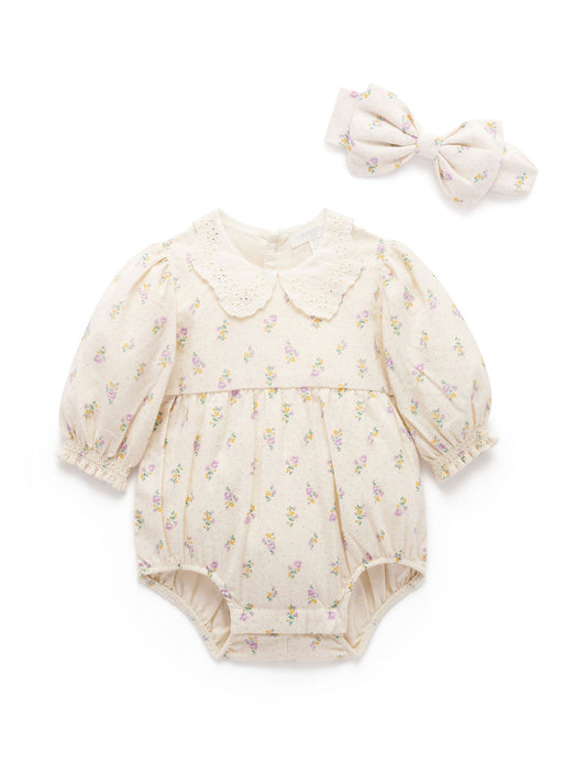 Gathered Flower Bubble & Headband
