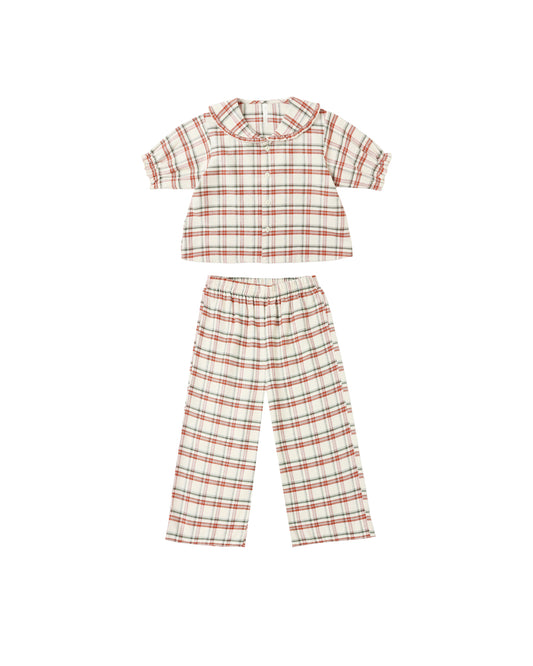 Holiday Flannel Ruffle Pajamas