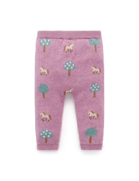 On the Farm Pink Horse Leggings