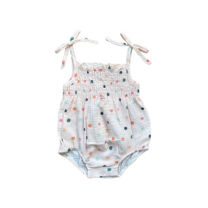 Polka Dots Smocked Bodysuit