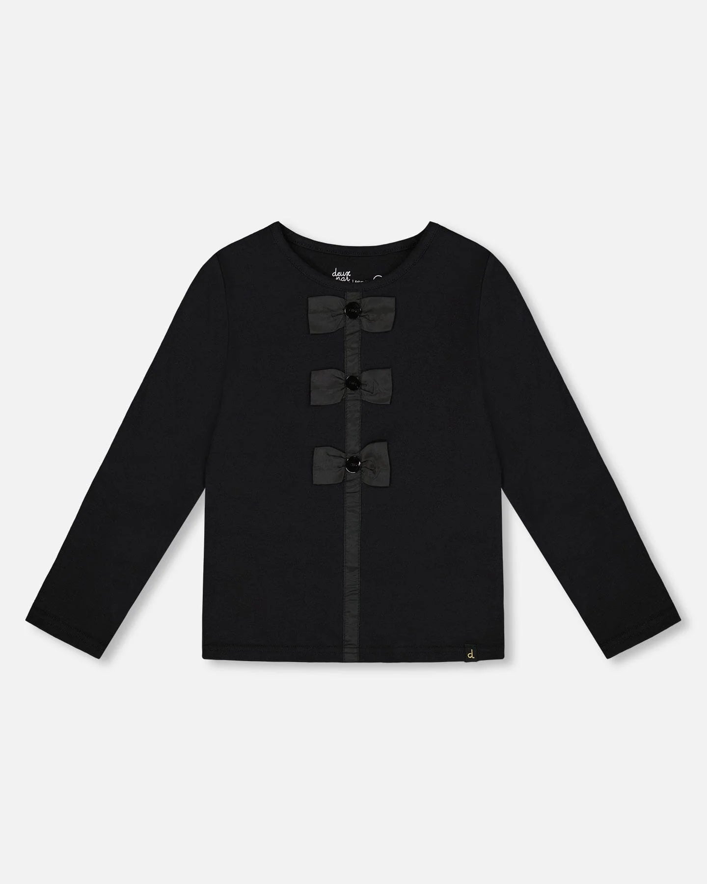 Long Sleeve Bow Tee Black