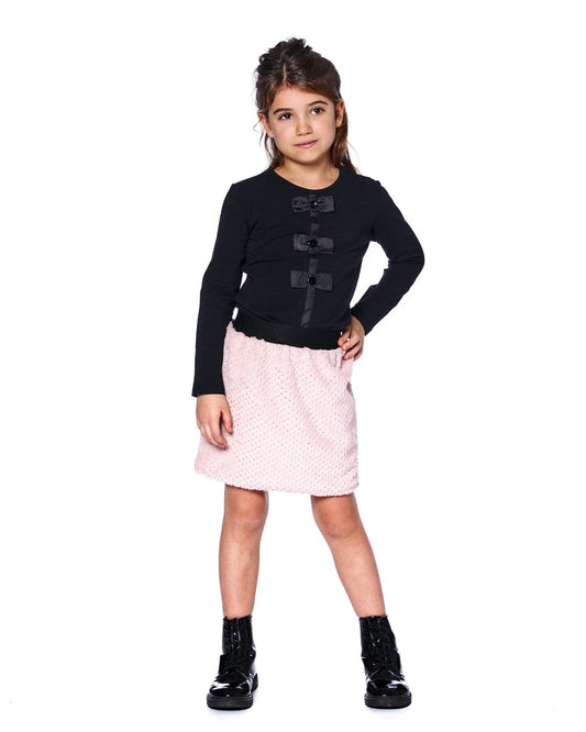 Long Sleeve Bow Tee Black