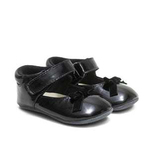 Black Patent Shoes w/Velvet Bow