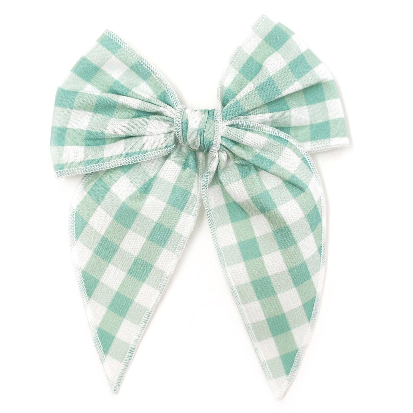 Girl Bow - Sea Glass Gingham