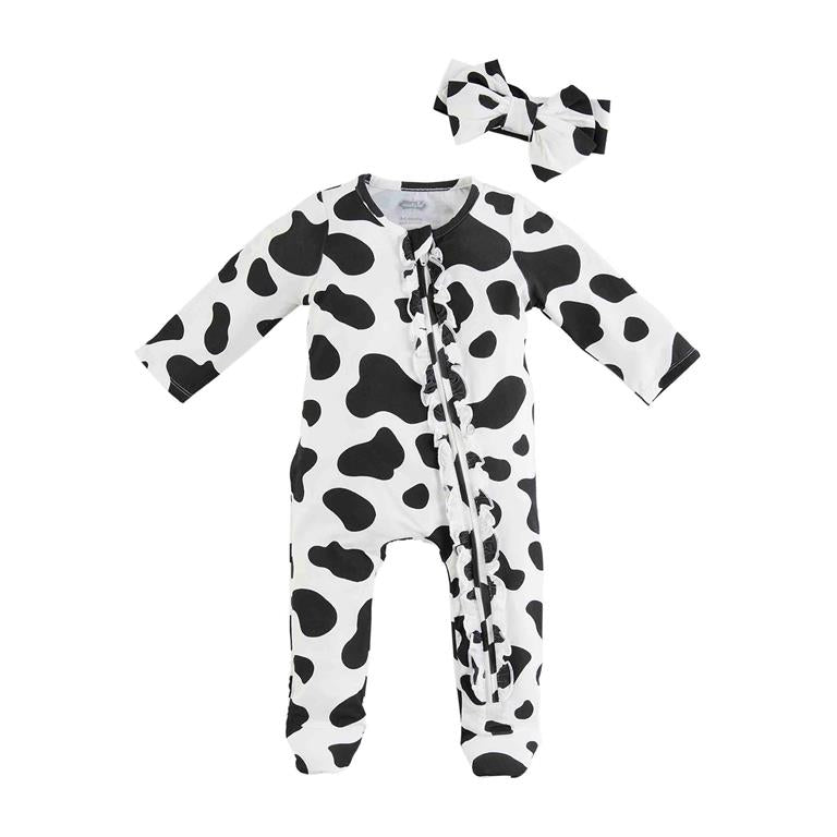 Cow Print Sleeper & Headband