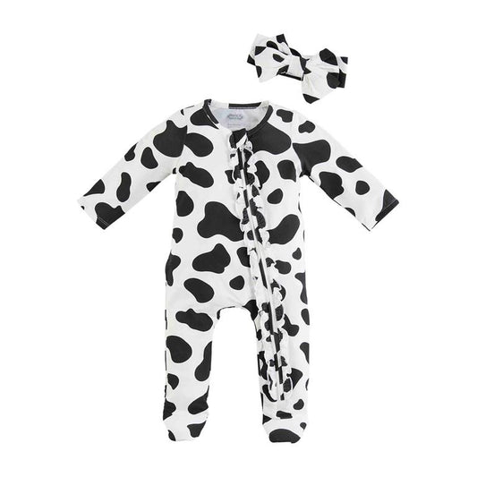 Cow Print Sleeper & Headband