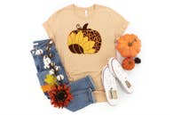 Load image into Gallery viewer, Pumpkin Sunflower Leopard Tee
