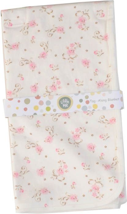 Little Me Ivory Print Tag-Along Blanket