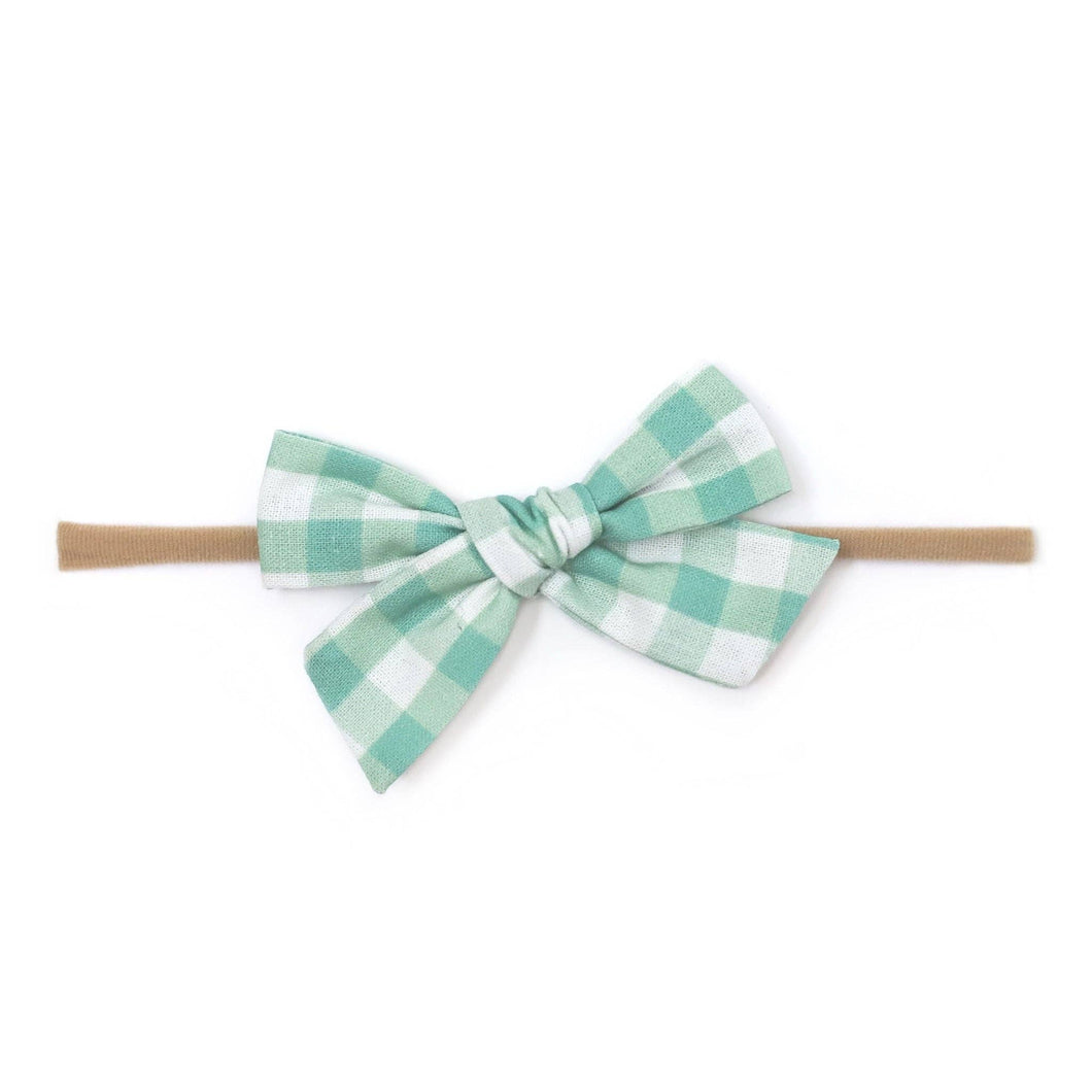 Baby Bow - Sea Glass Gingham