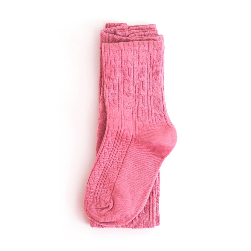 Malibu Pink Cable Knit Tights