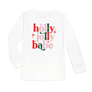 Holly Jolly Babe Long Sleeve Shirt - Kids Christmas Tee