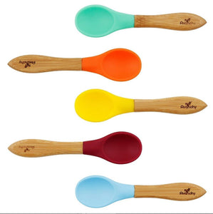 Bamboo And Silicone Baby Spoon