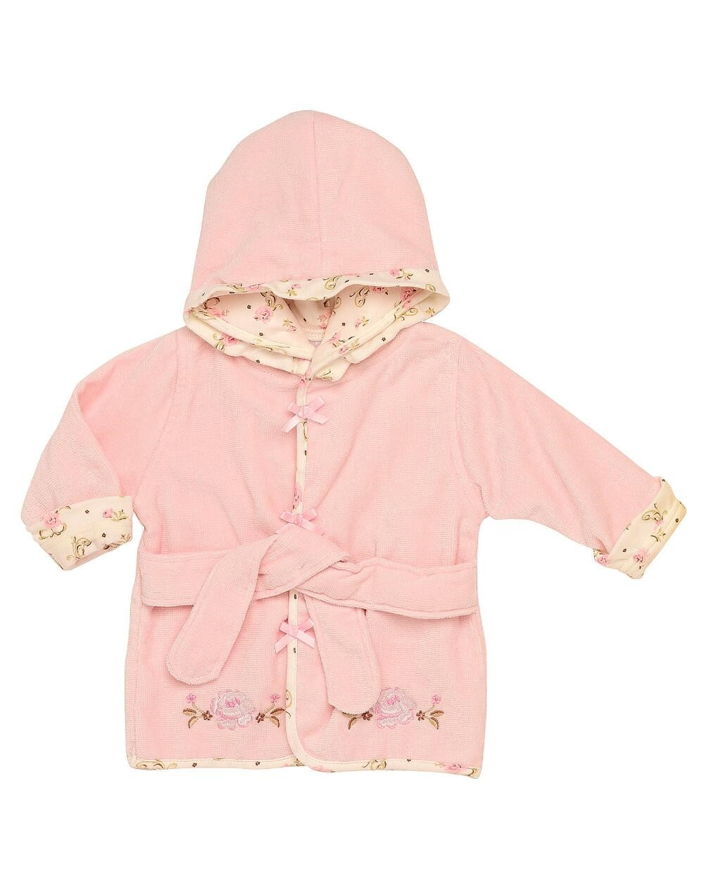 Little Me Girl Hooded Robe  Size 0-9 Mo