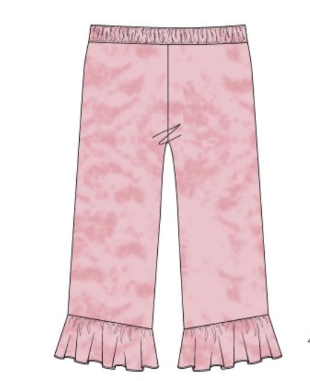 Pink Tie Dye Ruffle Pants