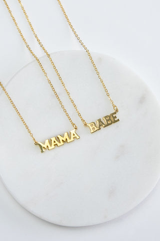 Babe -Mama Necklace Set