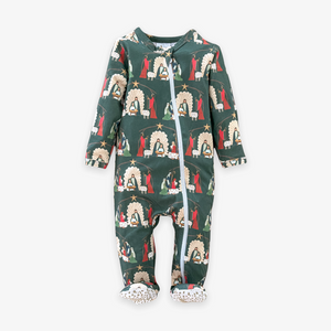 O Little Town-Evergreen-Footed Zipper Jammie