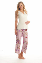 Load image into Gallery viewer, Pink Floral During &amp; After 5-Piece  Maternity/nursing Sleep Set
