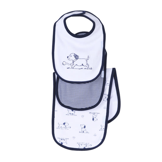 Little Me Puppy 2 Pc Bib + Burp Cloth