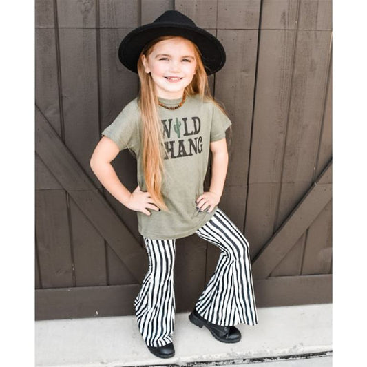 Black/White Stripe Bell Bottoms
