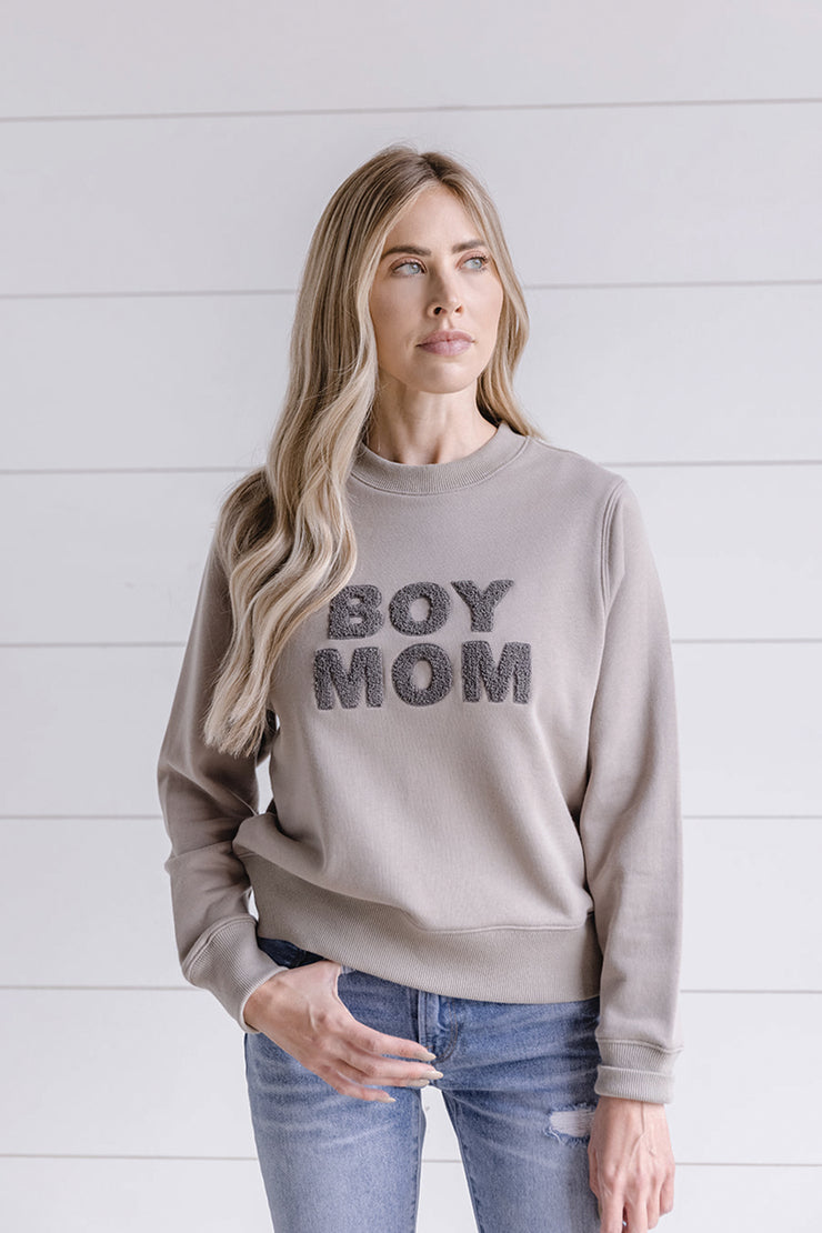 Boy Mom Chenille Sweatshirt