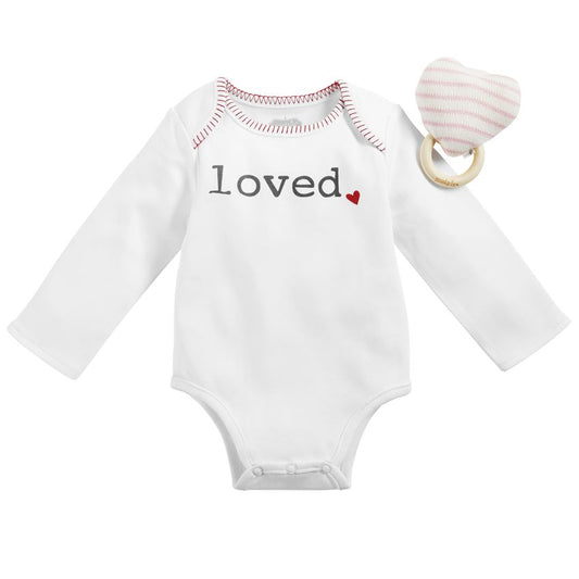 Loved Long Sleeved Onesie & Rattle S