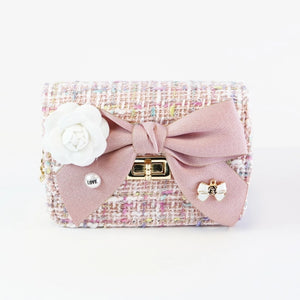 Floral and Bow Tweed Purse