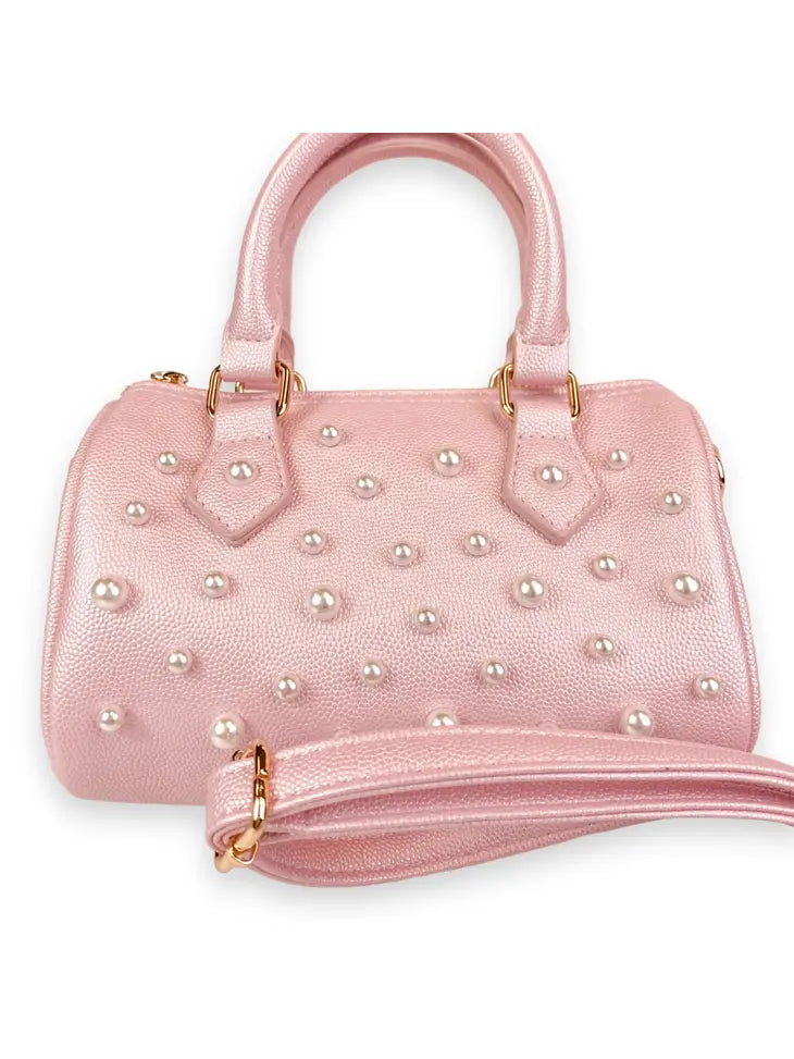 Pink Pearls Leather Bag