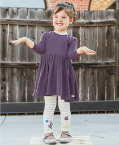 Lilac & Ivory Stripe Footless Tights