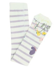 Load image into Gallery viewer, Lilac &amp; Ivory Stripe Footless Tights
